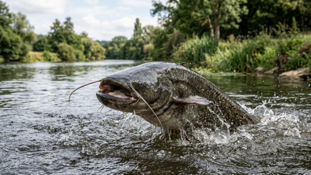 Dois pescadores saem para mais um dia comum de pesca, enfrentam 20 minutos de luta intensa e retiram da água um peixe gigante de 2,12 metros