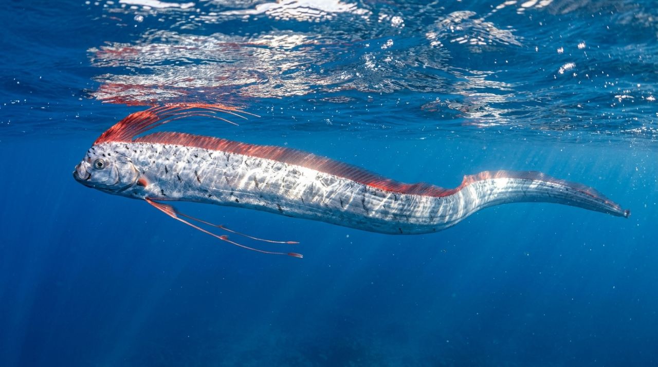 Guia turístico registra cena rara de “peixes do apocalipse” nadando na superfície e imagens impressionam