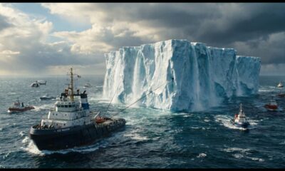 Um iceberg foi transportado do Alasca por milhares de quilômetros em 1977 para testar um plano que levaria água doce aos países mais secos do mundo