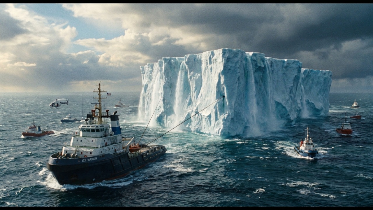 Um iceberg foi transportado do Alasca por milhares de quilômetros em 1977 para testar um plano que levaria água doce aos países mais secos do mundo
