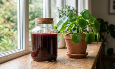 O adubo líquido caseiro com casca de beterraba que turbina o crescimento das raízes e fornece minerais essenciais para plantas em vasos