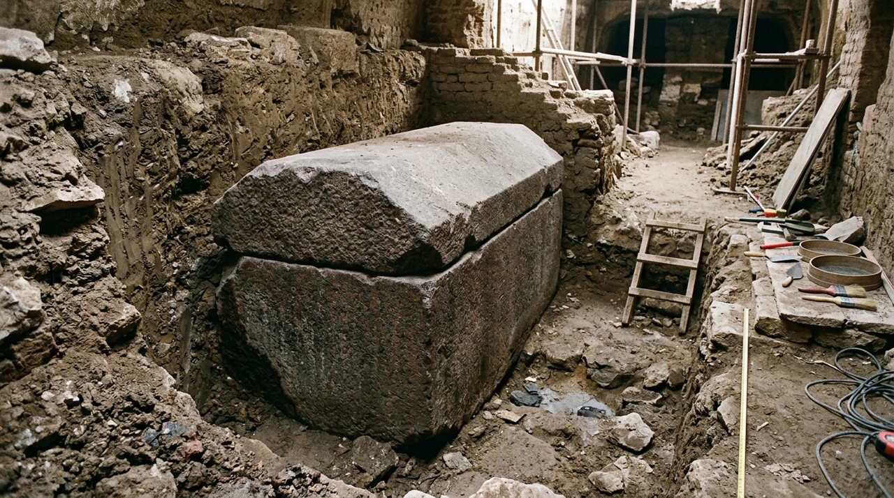 Sarcófago egípcio de 4 toneladas é encontrado intacto após permanecer selado por mais de 2 mil anos sob um antigo templo