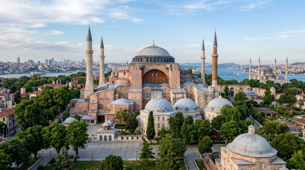Construída no século VI para representar o poder religioso, a Basílica de Santa Sofia tornou-se um dos maiores símbolos de Istambul e da história bizantina