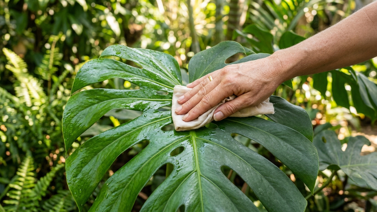 Misturar chá de camomila frio com gotas de vinagre branco: para que serve a solução suave para limpar folhas de plantas e devolver o brilho natural