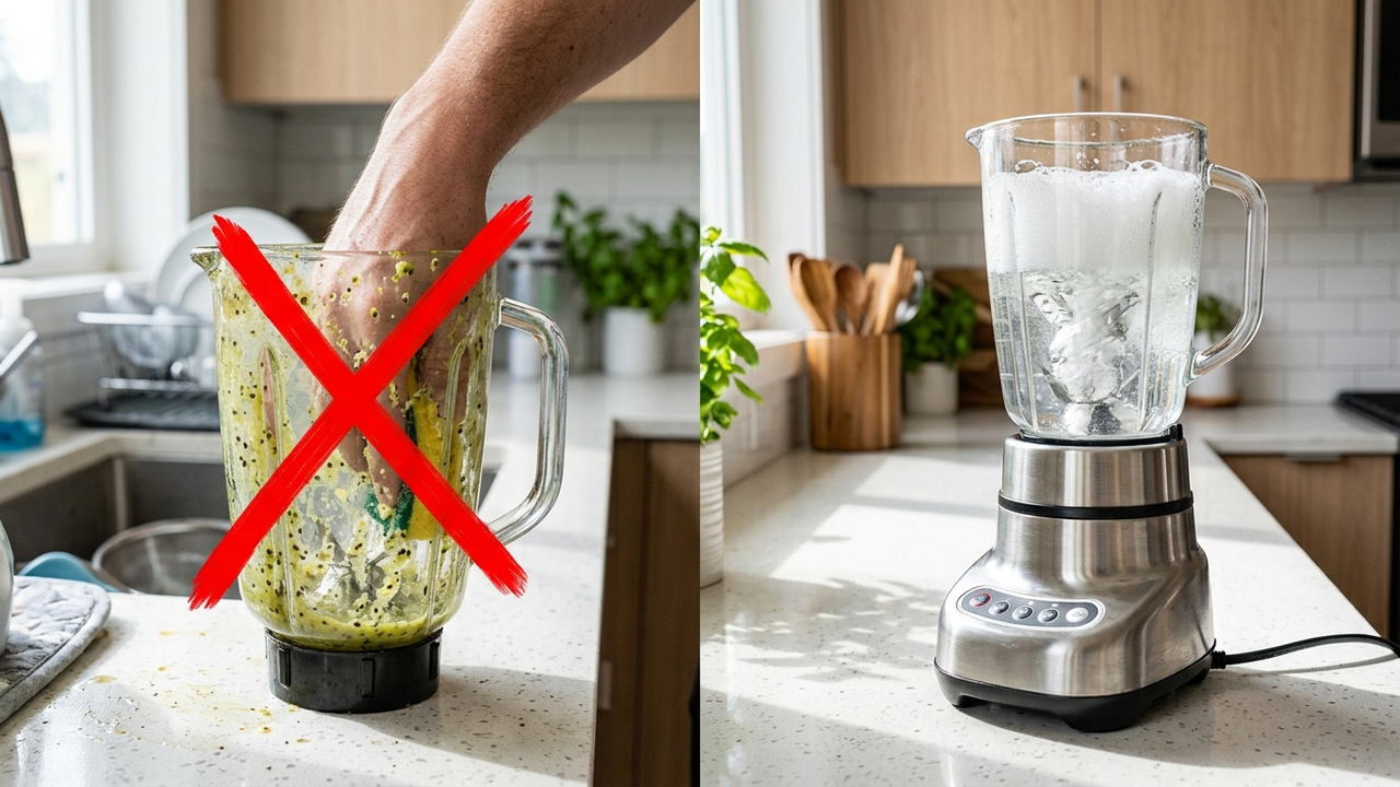 Limpar o liquidificador do jeito certo: o risco oculto de cortar os dedos na hélice e o truque com água morna que limpa o aparelho sozinho