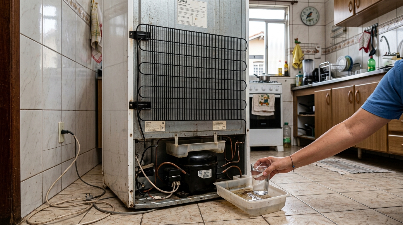 Colocar um copo de água atrás da geladeira todo mês para que serve e por que técnicos de refrigeração recomendam fazer isso antes que a conta de luz suba