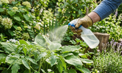Borrifar óleo de neem diluído em água com sabão: a receita caseira para proteger as folhas de todo o jardim contra pulgões, cochonilhas e lagartas
