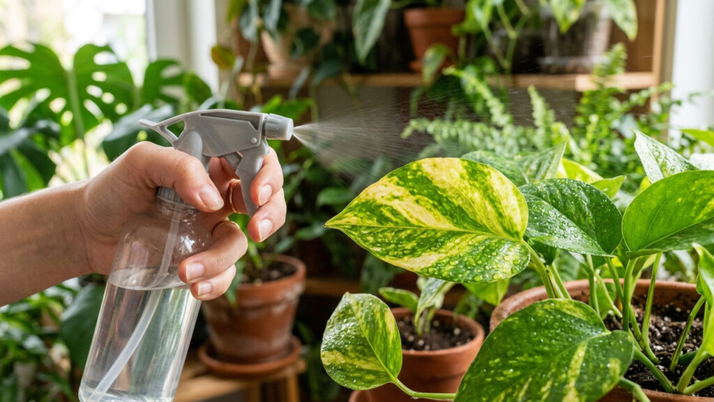 Borrifar sal amargo diluído em água nas folhas amareladas: o adubo caseiro com sulfato de magnésio que devolve o verde vivo à sua planta