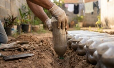 Enterrar garrafas PET de cabeça para baixo no quintal: para que serve esse método e por que os jardineiros o recomendam
