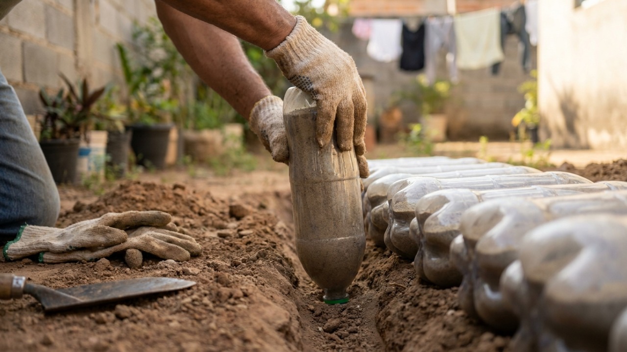Enterrar garrafas PET de cabeça para baixo no quintal: para que serve esse método e por que os jardineiros o recomendam