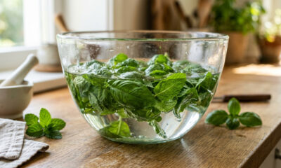 Misturar folhas de manjericão com hortelã em infusão: o repelente natural simples para manter mosquitos e percevejos longe do quintal