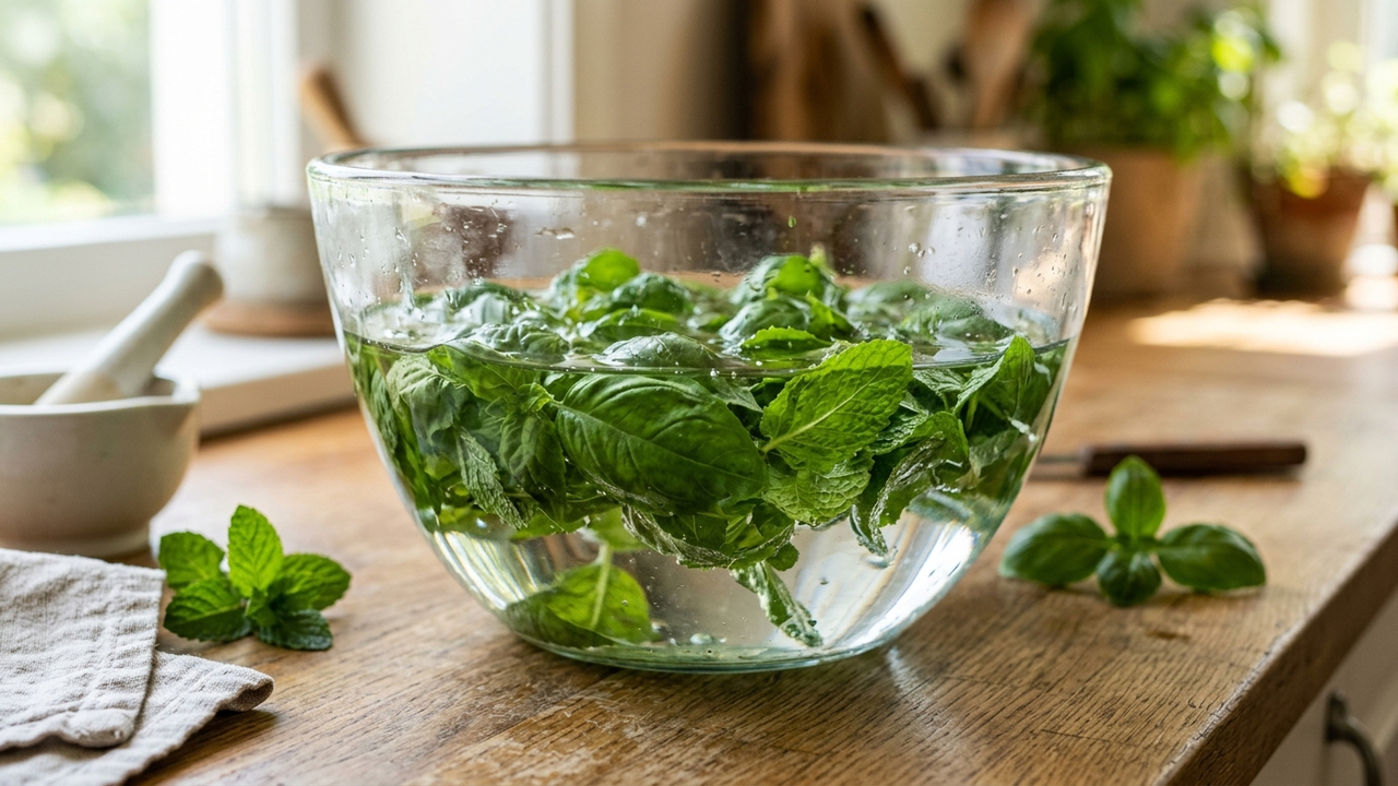 Misturar folhas de manjericão com hortelã em infusão: o repelente natural simples para manter mosquitos e percevejos longe do quintal