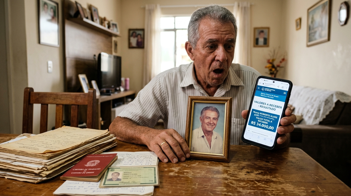 Homem descobre que o pai deixou R$ 34 mil esquecidos em uma conta antiga, aciona o sistema de valores a receber do Banco Central e entende por que o dinheiro só sai com inventário