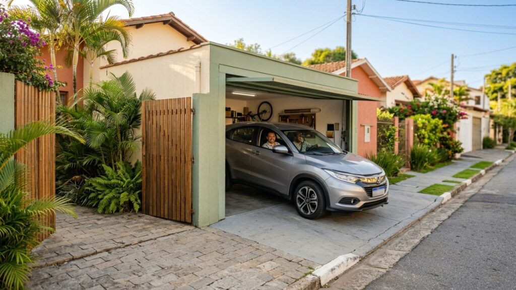 Morador estaciona em frente à própria garagem para facilitar a rotina todos os dias, mas hábito aparentemente inofensivo termina em discussão com vizinhos e risco de autuação de trânsito