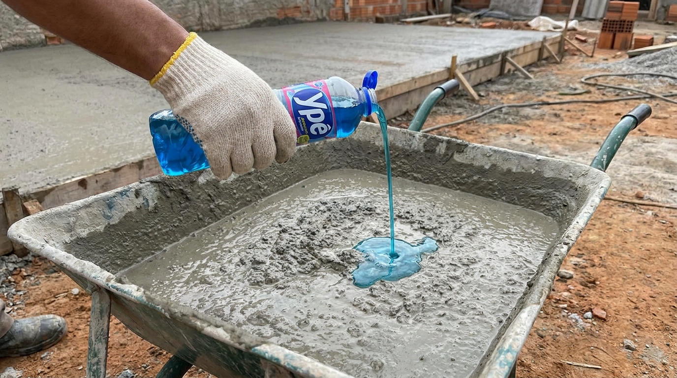 Misturar detergente com concreto: para que serve e quando essa técnica é recomendada