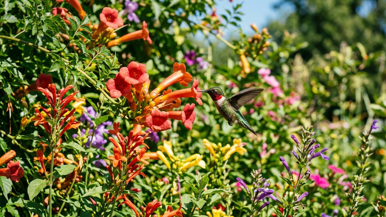 Plantar flores em formato de trombeta colorida: o truque paisagístico simples para atrair dezenas de beija-flores para o seu jardim o ano inteiro