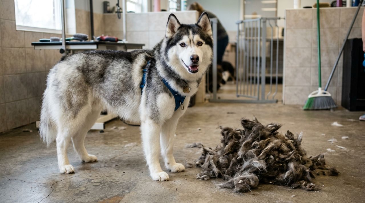 Husky com poucas chances de sobreviver surpreende a todos ao mostrar que ainda tinha forças para lutar