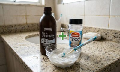 Misturar 1 colher de água oxigenada com 3 colheres de bicarbonato de sódio: para que serve e por que é recomendado na limpeza doméstica