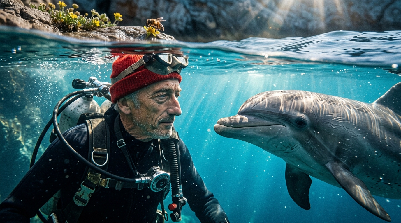 Jacques Cousteau, oceanógrafo: “Para a abelha e o golfinho, a felicidade é a existência; o homem deve descobrir isso e maravilhar-se com isso.”