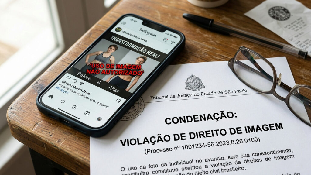 Academia usa foto de aluno em propaganda de antes e depois sem autorização e é condenada a pagar R$ 20 mil por violação indevida de imagem