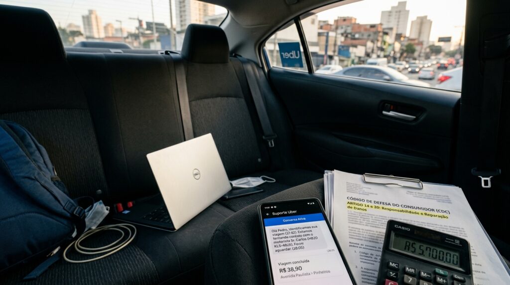 Passageiro deixa notebook de R$ 7 mil no carro de aplicativo: motorista nega ter achado e justiça manda a plataforma indenizar o cliente com o valor integral do bem perdido