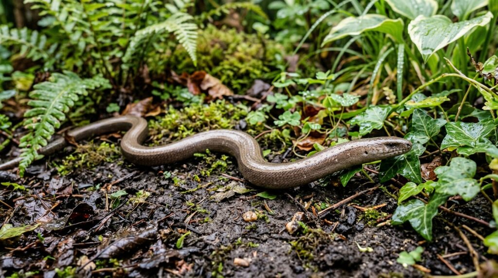 As pessoas frequentemente a consideram uma cobra e a matam por medo. Na verdade, ajuda a eliminar lesmas no jardim