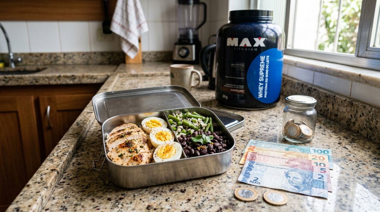 Troquei whey por ovos, frango e feijão durante 30 dias, economizei R$ 190 e mantive minha meta de proteína