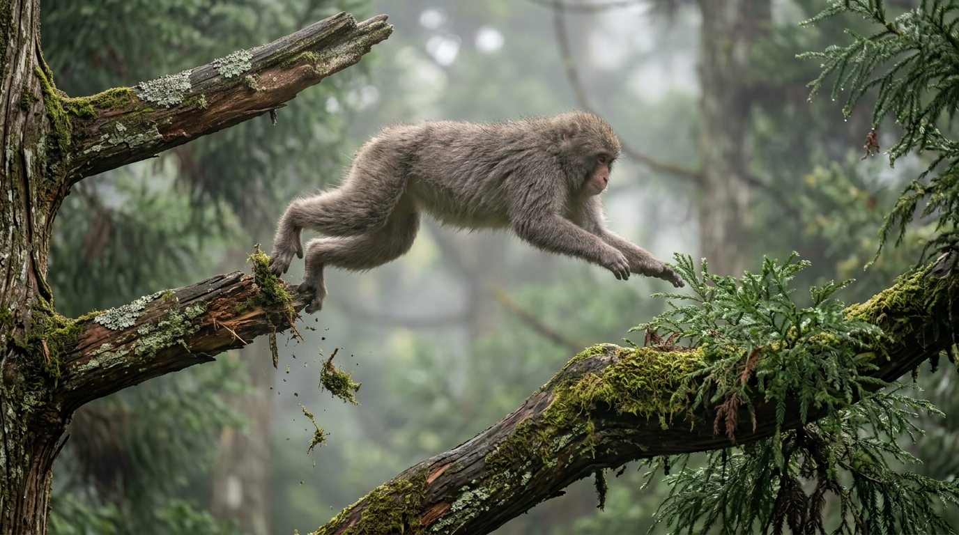 Provérbio japonês do dia, “Mesmo um macaco que passa a vida inteira saltando entre galhos pode errar a distância, perder o apoio e cair da árvore”; lições sobre experiência, humildade e por que especialistas também falham