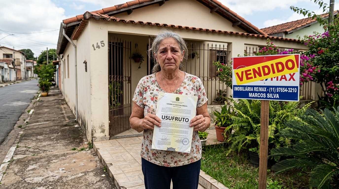 Mãe transfere a casa em vida para o filho mais velho com cláusula de usufruto, ele vende o imóvel sem avisar e ela descobre que ainda pode continuar morando ali até o fim da vida
