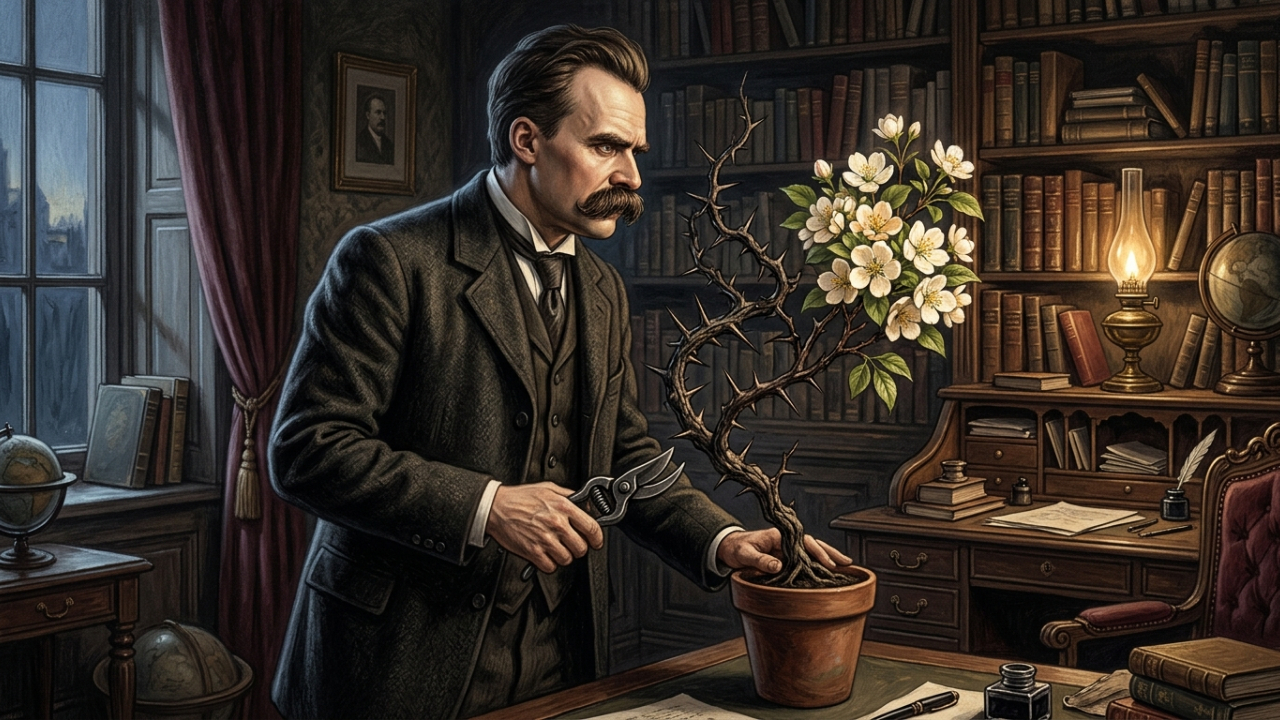 Frase do dia de Friedrich Nietzsche: “Temos que ter cuidado para que, ao expulsar o diabo, não expulsemos a melhor parte de nós mesmos.” Uma lição sobre natureza humana e autoaceitação
