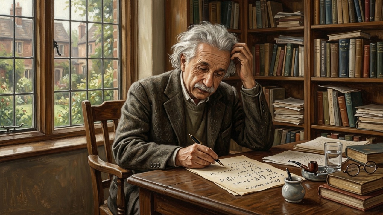 Frase de Albert Einstein sobre criatividade: “A monotonia e a solidão de uma vida tranquila estimulam a mente criativa.” Uma reflexão sobre silêncio e inspiração