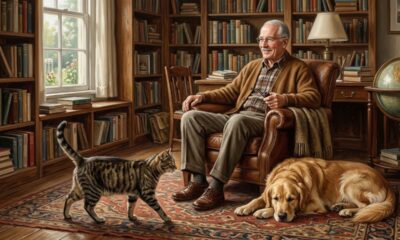 Frase de Robert A. Heinlein: "Mulheres e gatos farão o que bem entenderem, e homens e cachorros devem relaxar e se acostumar com a ideia." Uma lição bem-humorada sobre respeitar a natureza de cada um