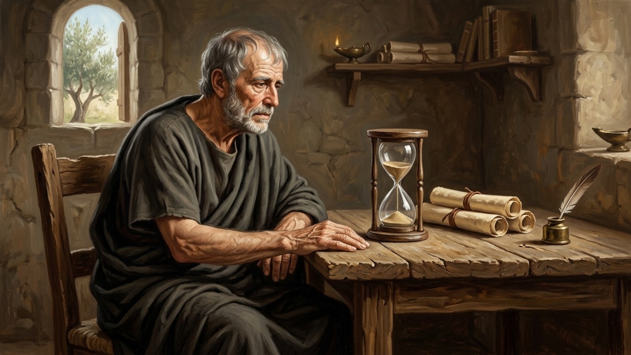 Frase de Sêneca sobre o tempo: "Não é que temos pouco tempo, é que perdemos muito dele." Uma reflexão sobre pressa, desperdício e a ilusão de que a vida é curta