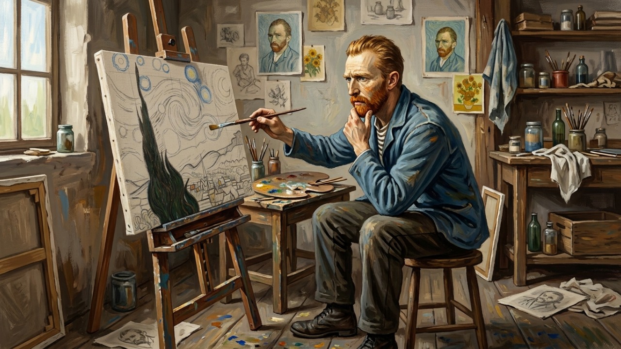 Frase de Vincent van Gogh sobre coragem: “Se ouvir uma voz dentro de você dizendo que não pode pintar, então pinte.” Uma lição sobre enfrentar a dúvida interna