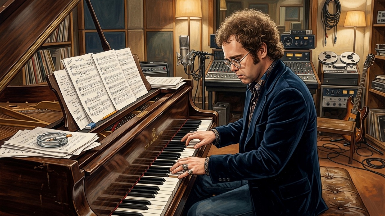 Citação de Elton John sobre trabalho: “Você pode trabalhar o quanto quiser, mas há momentos em que tudo se resume a um palpite.” Uma reflexão sobre intuição e destino