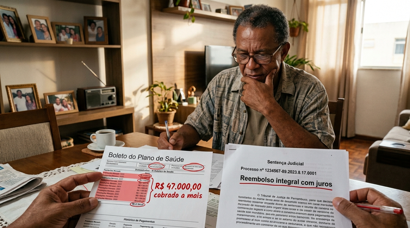 Aposentado descobre que o plano de saúde cobrou R$ 47 mil em reajustes acumulados acima do autorizado pela ANS e Justiça manda devolver tudo corrigido com juros