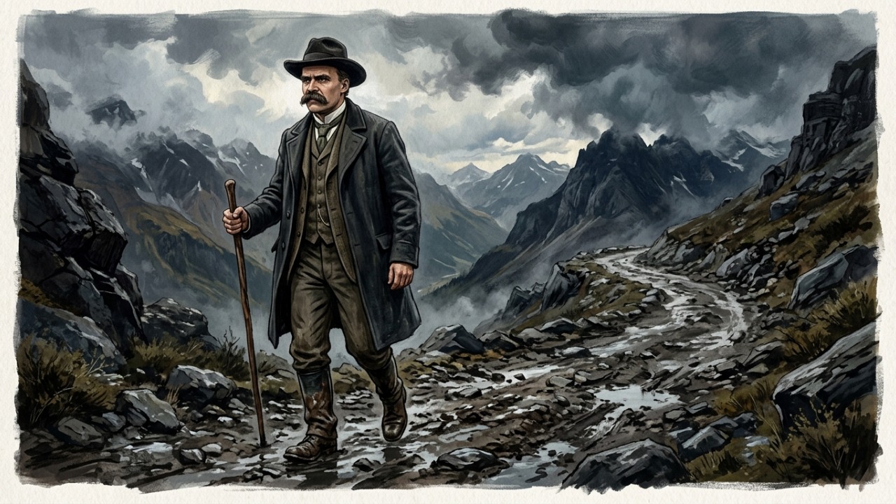 Frase de Friedrich Nietzsche sobre superação: "Aquilo que não me mata me torna mais forte." Uma reflexão sobre dor, resistência e o que a adversidade constrói