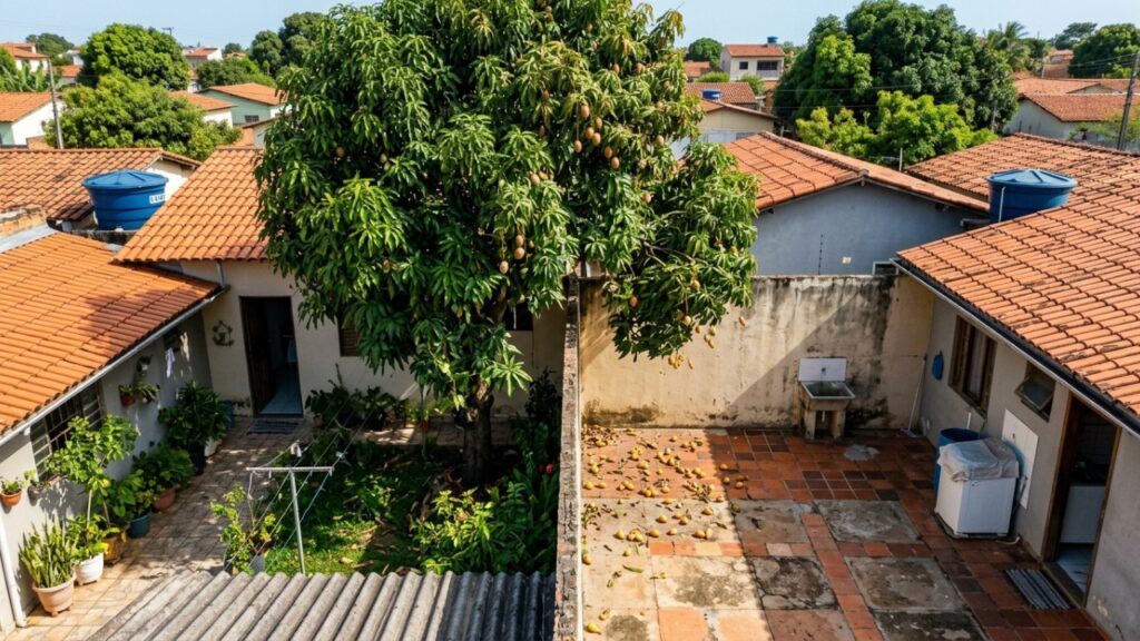 Mangas da árvore do vizinho caem dentro do quintal, dono entra para recolher as frutas e descobre que a lei muda quem é o proprietário depois da queda