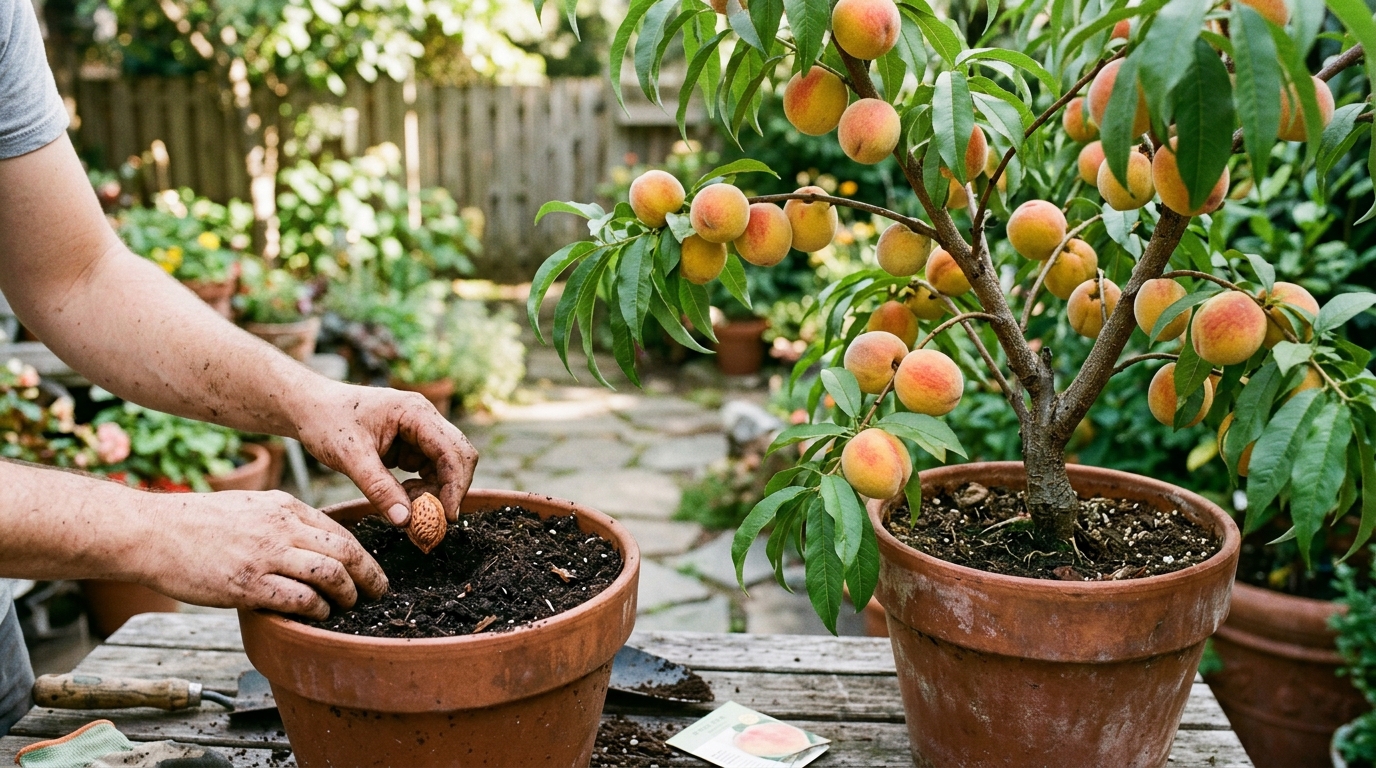 Como plantar um pessegueiro em casa usando uma semente de pêssego