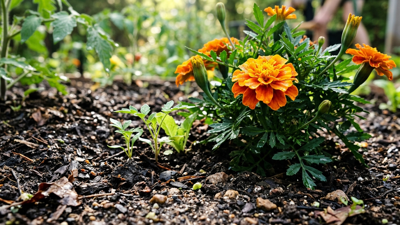 Essa florzinha de canteiro é uma aliada natural na horta: ela repele a praga do mofo do solo e protege as raízes de todas as plantas ao redor