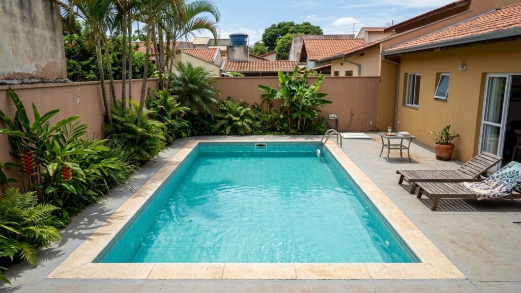 Quanto custa construir uma piscina de alvenaria de 6 x 3 metros no quintal, incluindo escavação e estrutura até o revestimento e acabamento ao redor