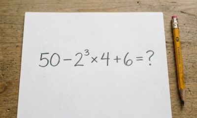 Resolva 50 − 2³ × 4 + 6 de cabeça e veja se você consegue escapar do erro mais comum desse desafio