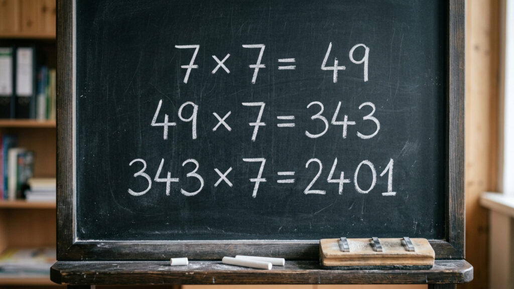 Apenas 20% acertam na primeira tentativa: quanto é 7 × 7 × 7 × 7?