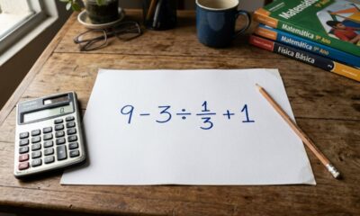 Se você resolver 9 - 3 ÷ 1/3 + 1 corretamente, está entre a minoria que acerta essa conta