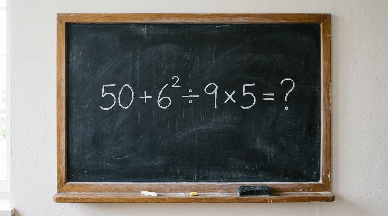 Se você resolver 50 + 6² ÷ 9 × 5 de primeira, sua memória matemática está melhor que a de muita gente