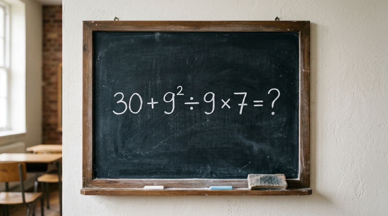 A conta 30 + 9² ÷ 9 × 7 parece coisa de escola, mas exige atenção para não errar