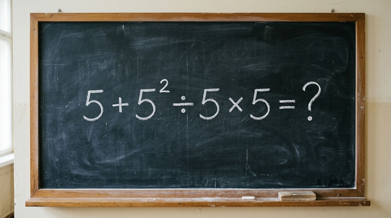 A conta 5 + 5² ÷ 5 × 5 parece coisa de escola, mas exige atenção para não errar