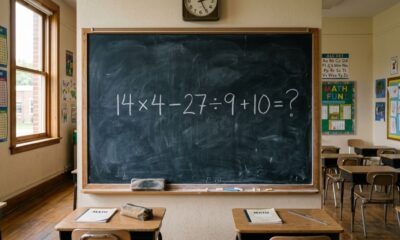 Resolva 14 × 4 − 27 ÷ 9 + 10 e prove que sua memória escolar continua afiada