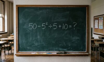 Resolva 50 - 5² ÷ 5 + 10 e descubra se sua memória matemática ainda está em dia