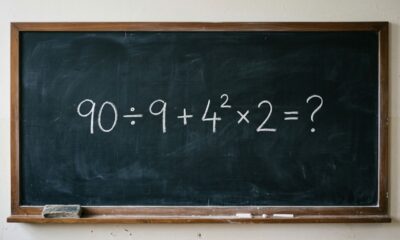 Você tem 30 segundos para resolver: 90 ÷ 9 + 4² × 2
